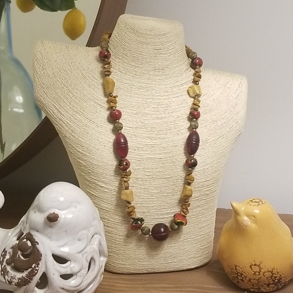 Multi-stoned beaded long necklace - Picture 3 of 8
